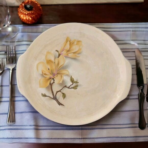 Vintage Universal Oven Proof Platter Chop Plate Tray Magnolia Permacal Pattern. - Picture 14 of 16